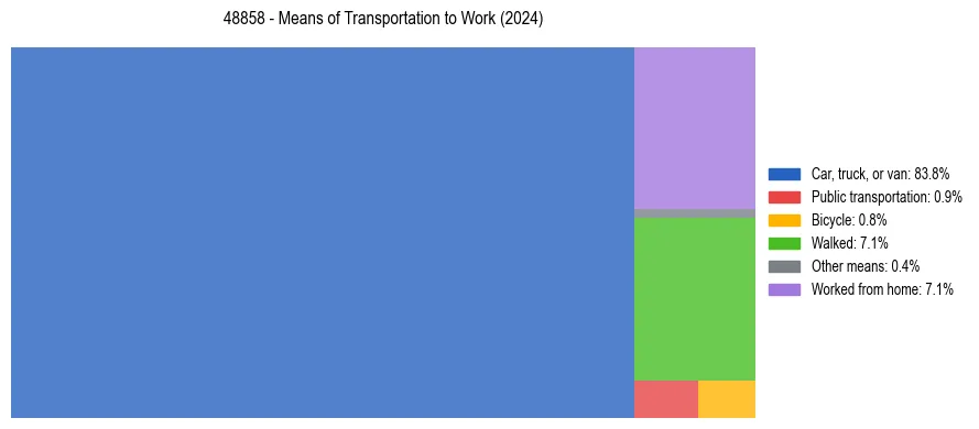 Commute modes in US ZIP Code 48858