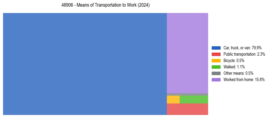 Commute modes in US ZIP Code 48906