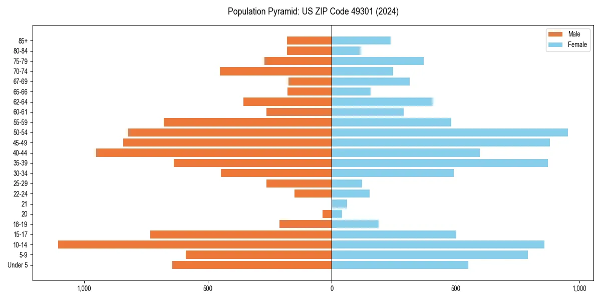 Population pyramid for 
