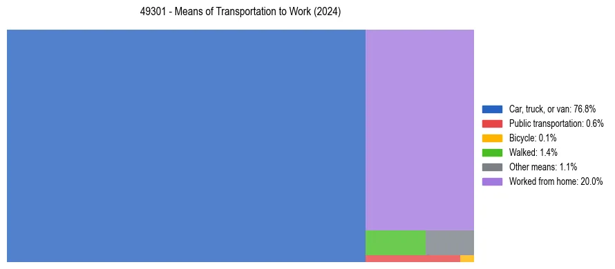 Commute modes in US ZIP Code 49301