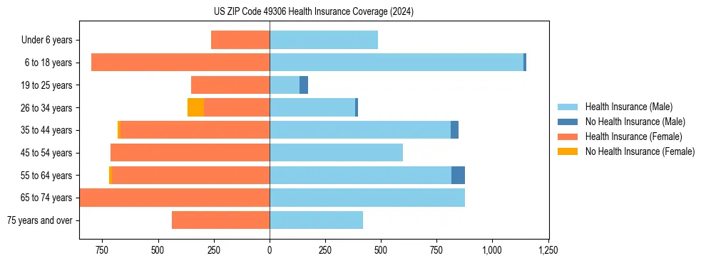 Health insurance pyramid for US ZIP Code 49306