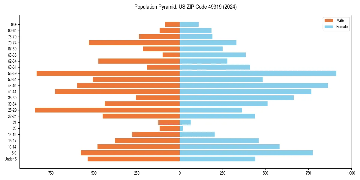 Population pyramid for 