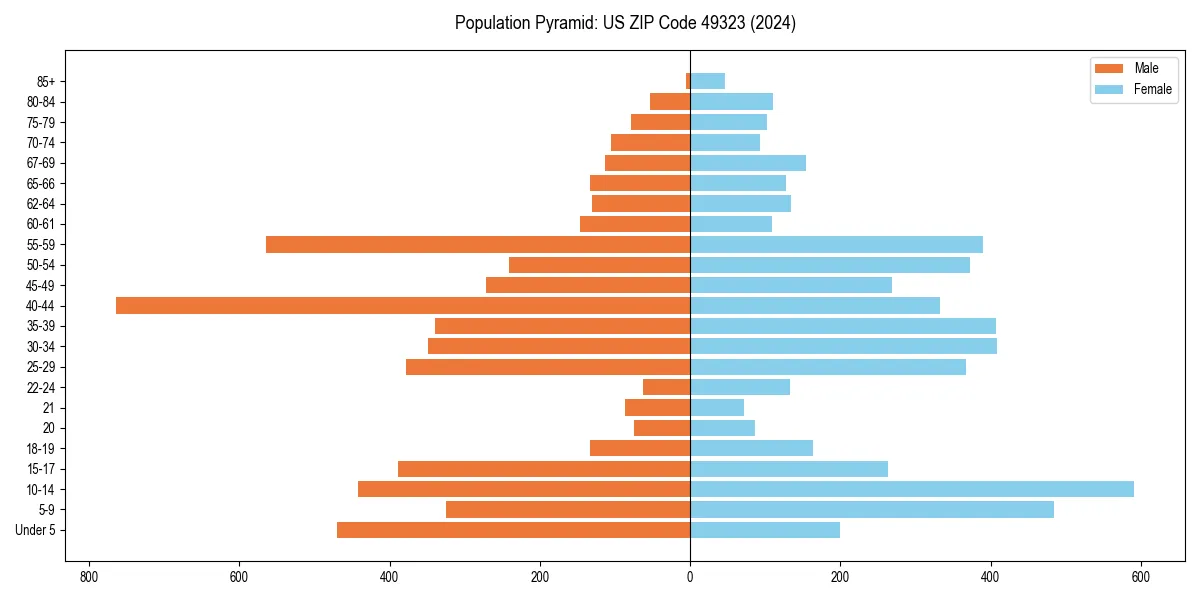 Population pyramid for 