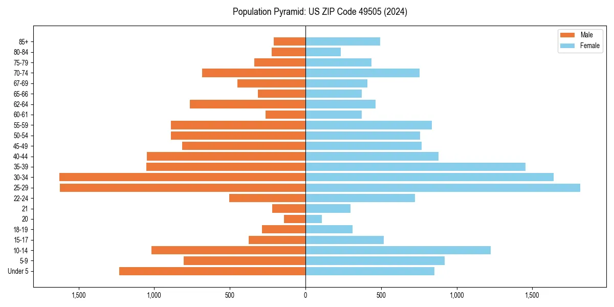 Population pyramid for 