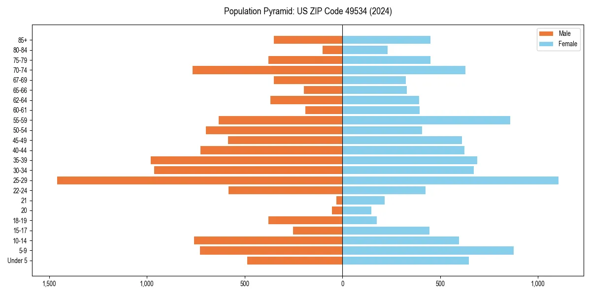 Population pyramid for 