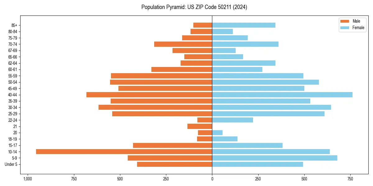 Population pyramid for 