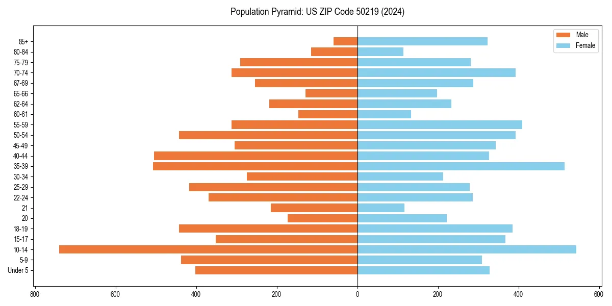 Population pyramid for 