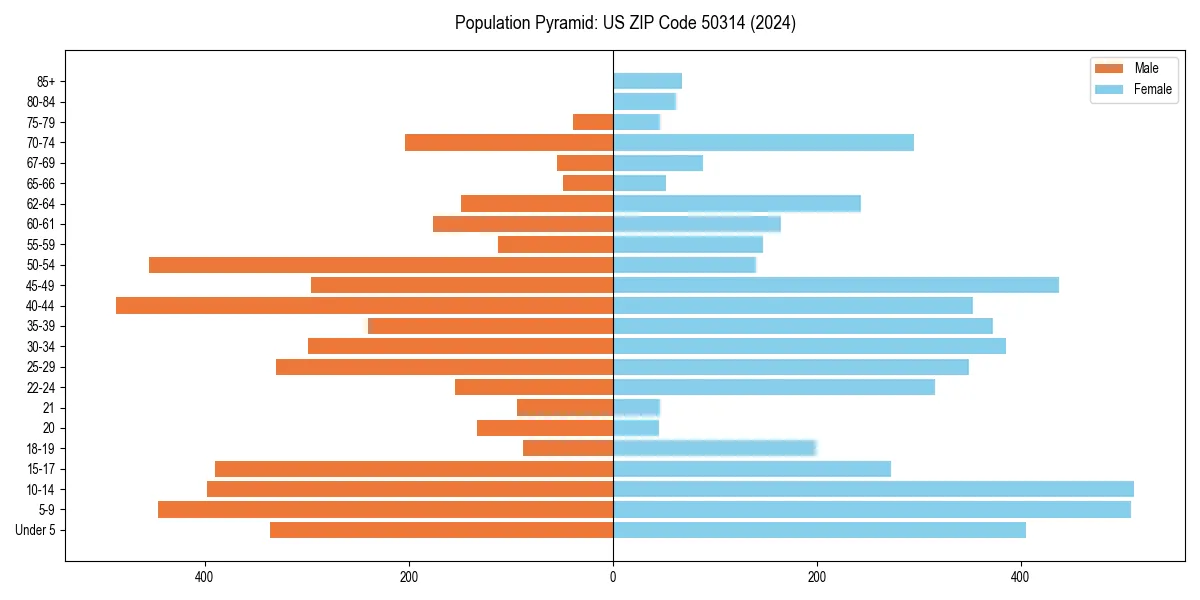 Population pyramid for 