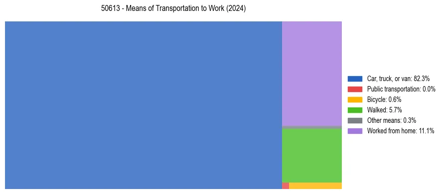 Commute modes in US ZIP Code 50613