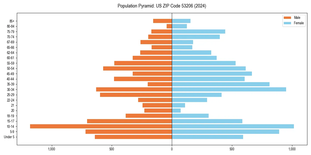 Population pyramid for 