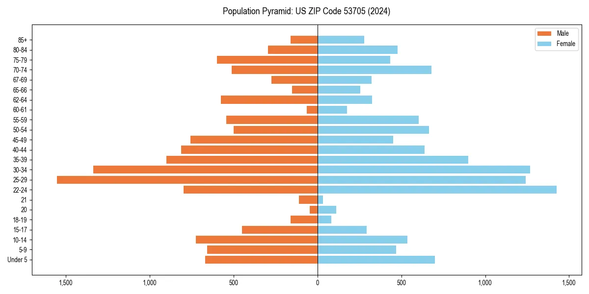 Population pyramid for 