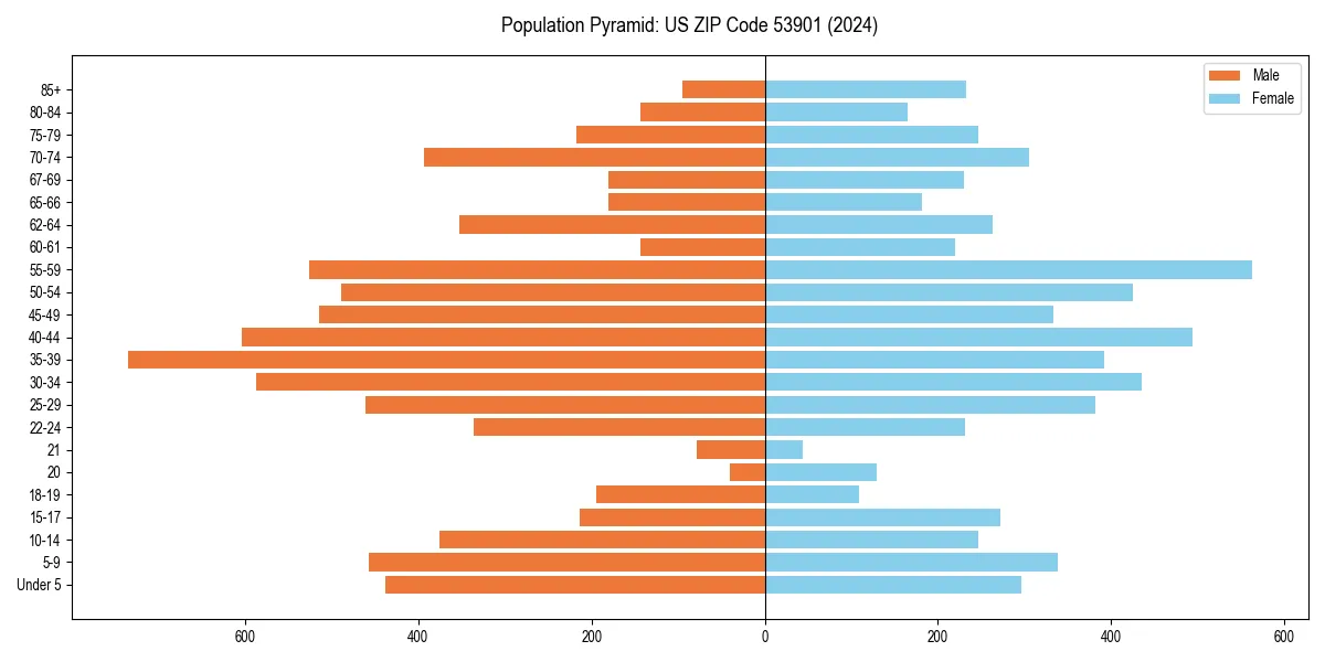 Population pyramid for 