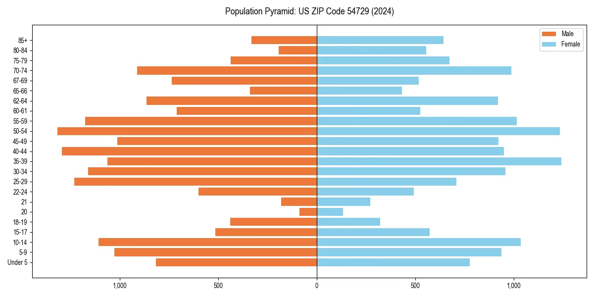 Population pyramid for 