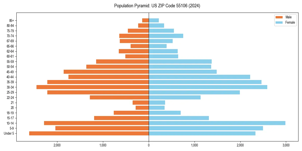 Population pyramid for 