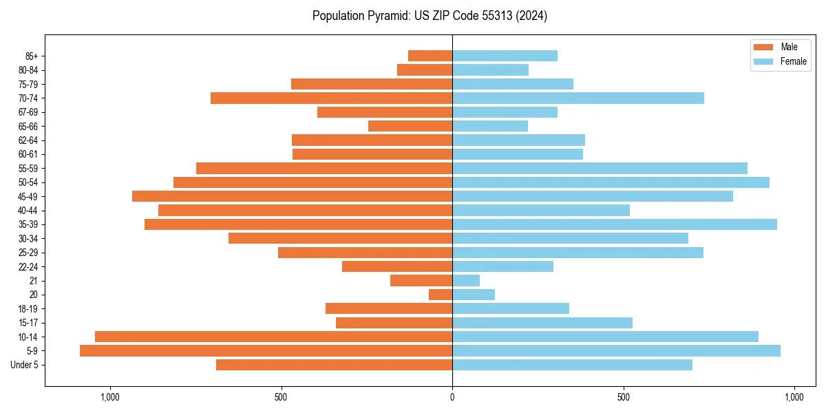Population pyramid for 