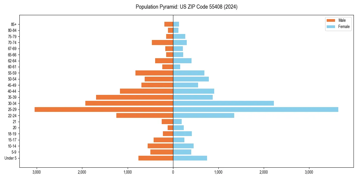 Population pyramid for 