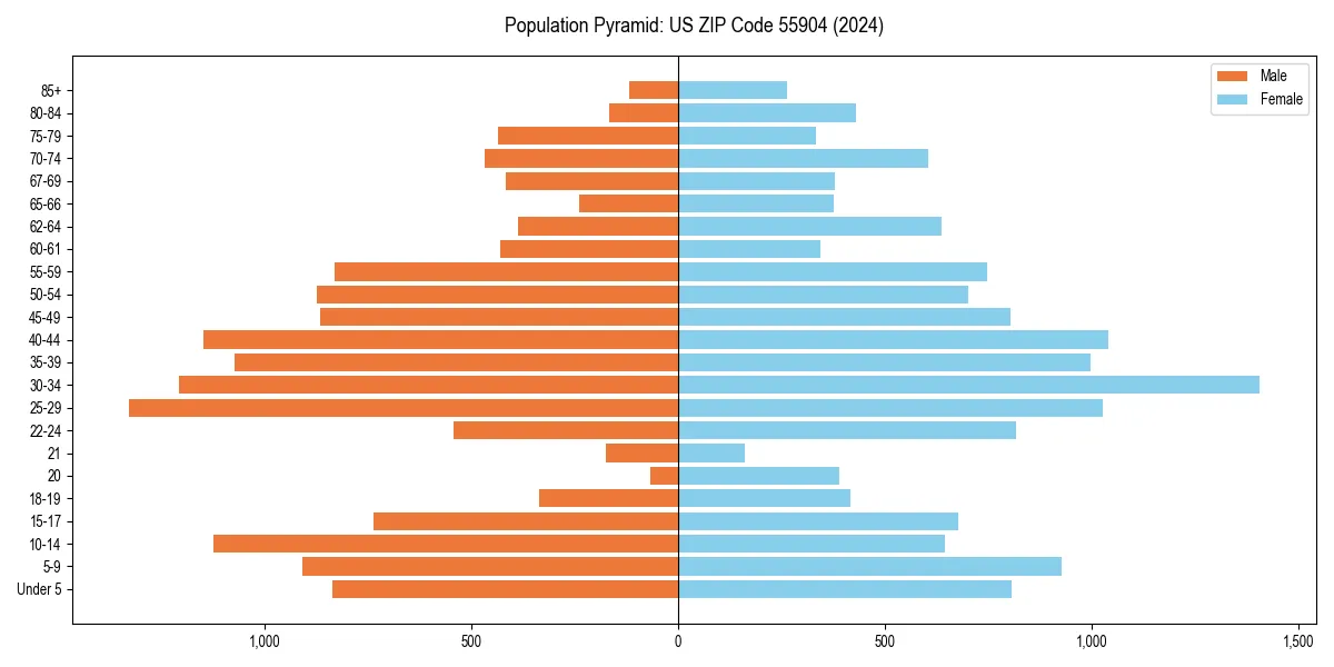 Population pyramid for 