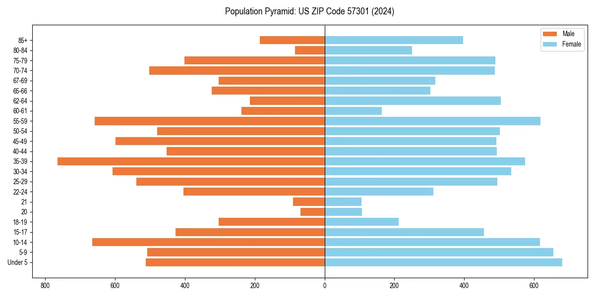Population pyramid for 
