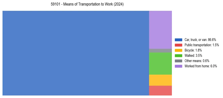 Commute modes in US ZIP Code 59101