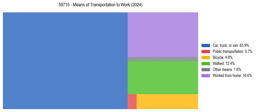 Commute modes in US ZIP Code 59715
