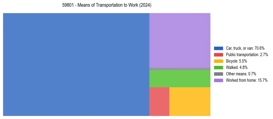 Commute modes in US ZIP Code 59801