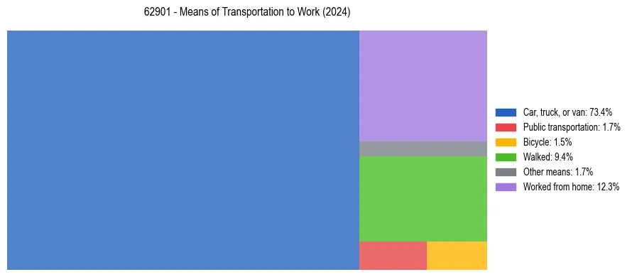 Commute modes in US ZIP Code 62901