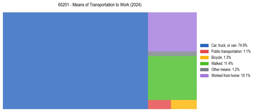 Commute modes in US ZIP Code 65201