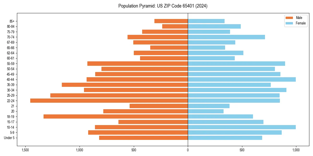 Population pyramid for 
