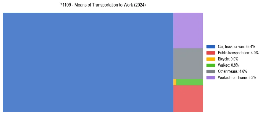 Commute modes in US ZIP Code 71109