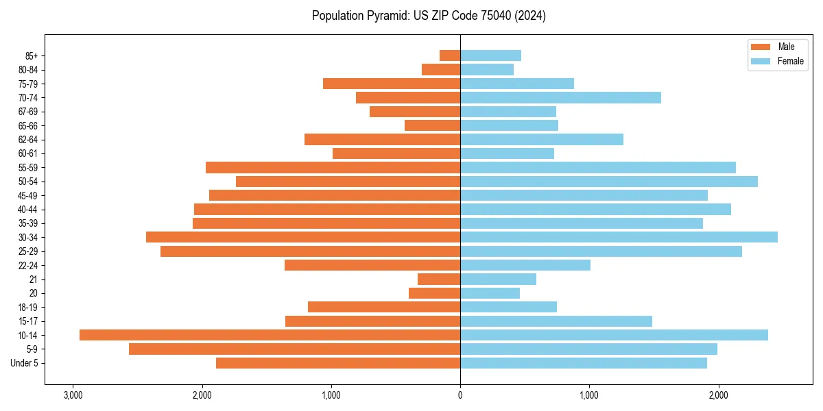 Population pyramid for 
