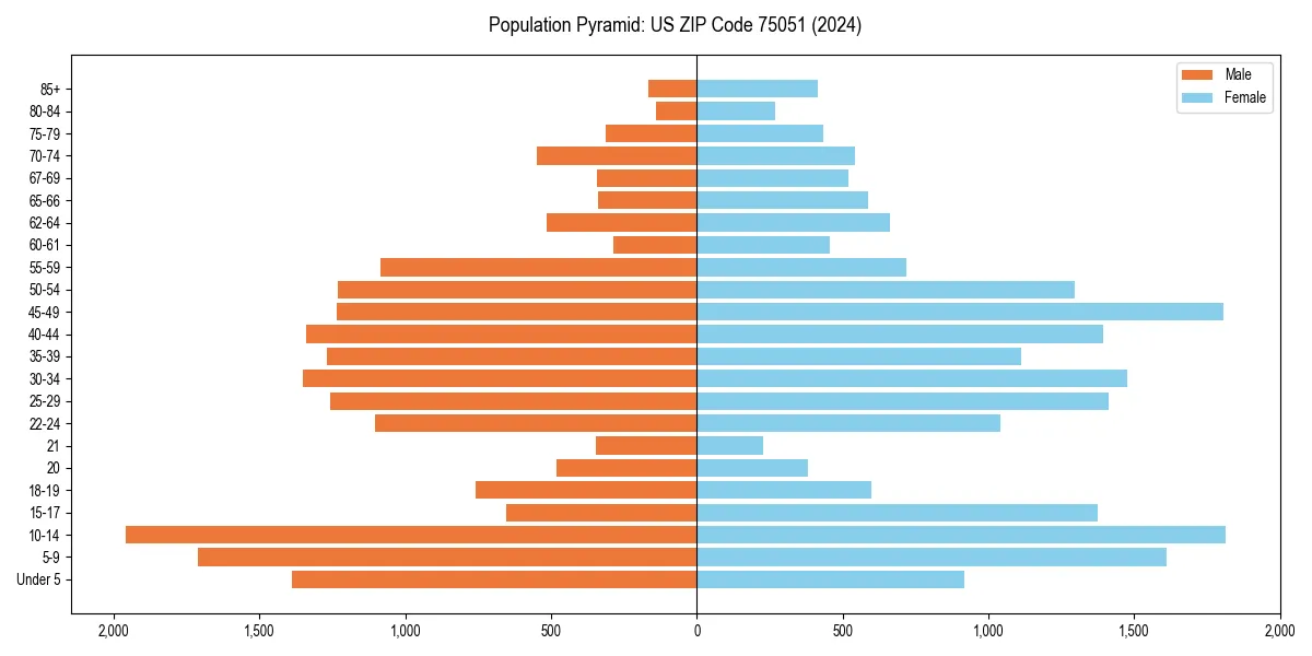 Population pyramid for 