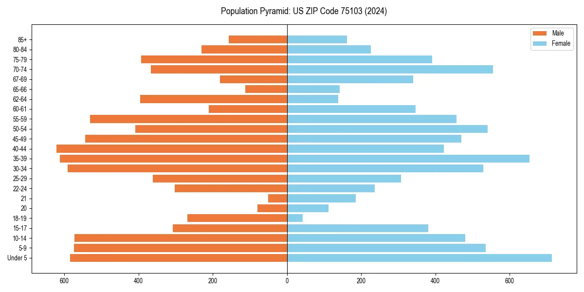 Population pyramid for 