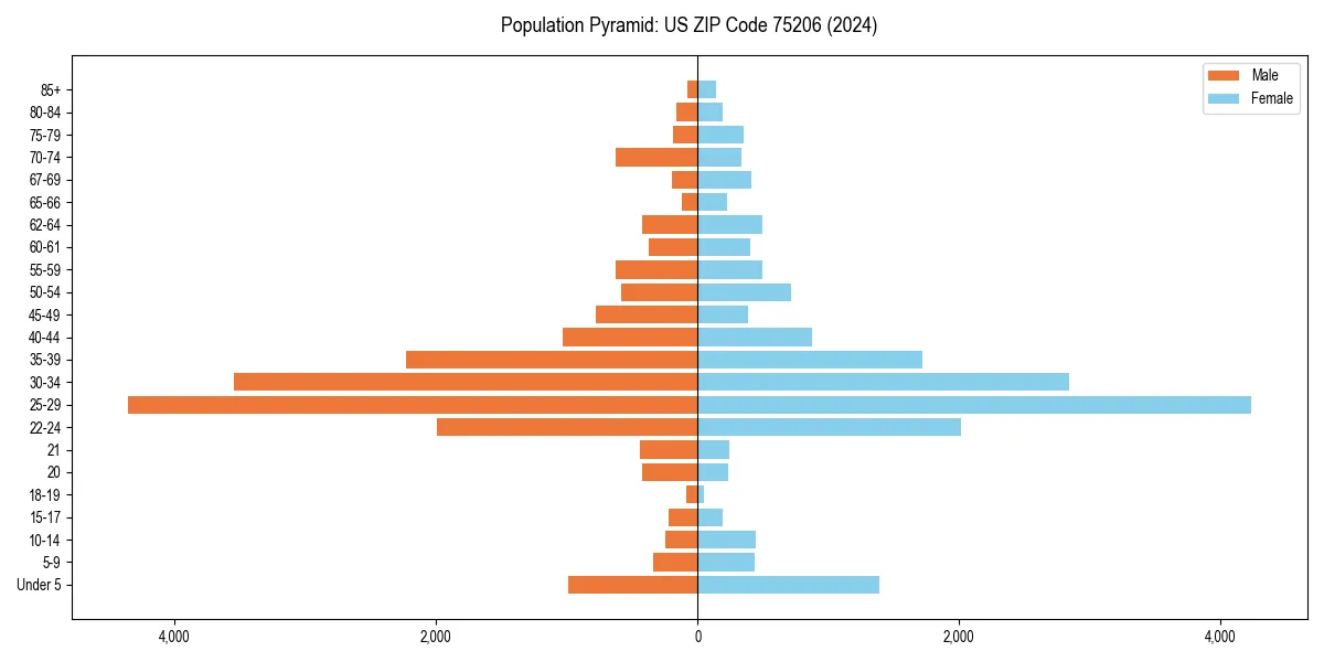Population pyramid for 