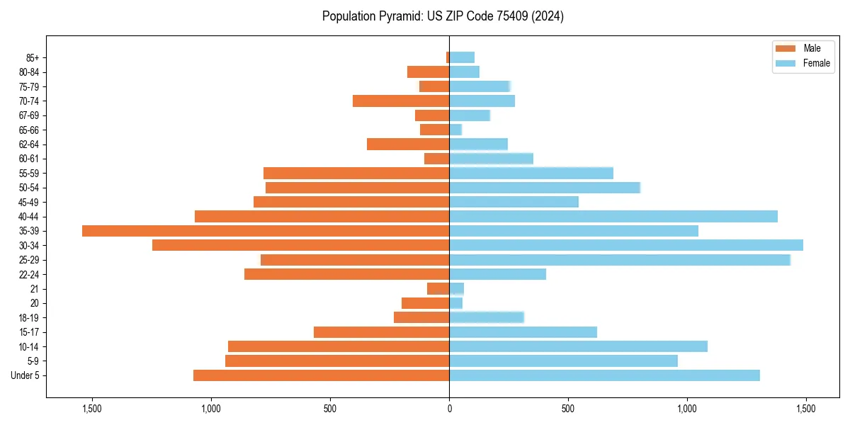 Population pyramid for 