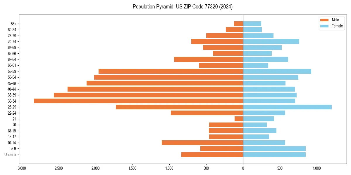 Population pyramid for 