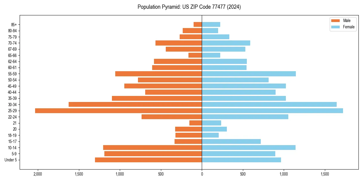 Population pyramid for 