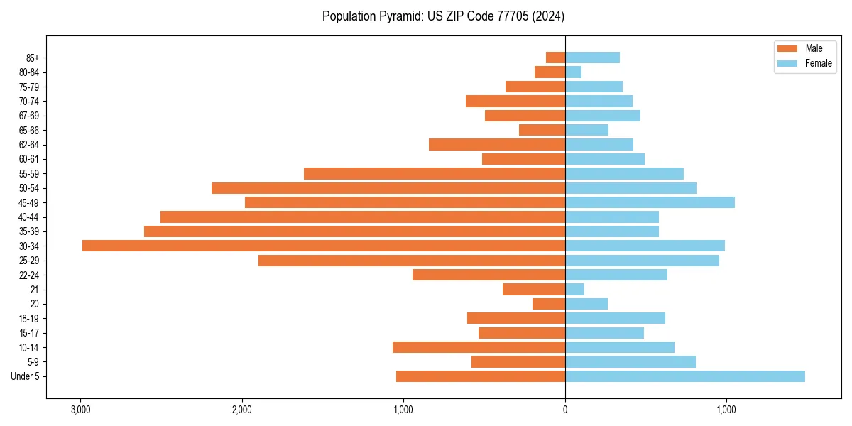 Population pyramid for 