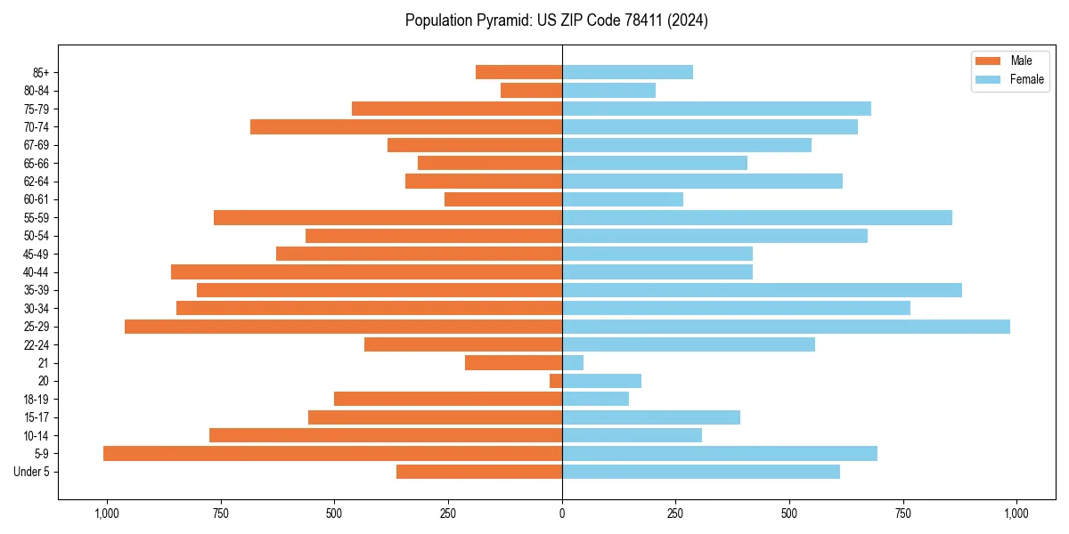 Population pyramid for 
