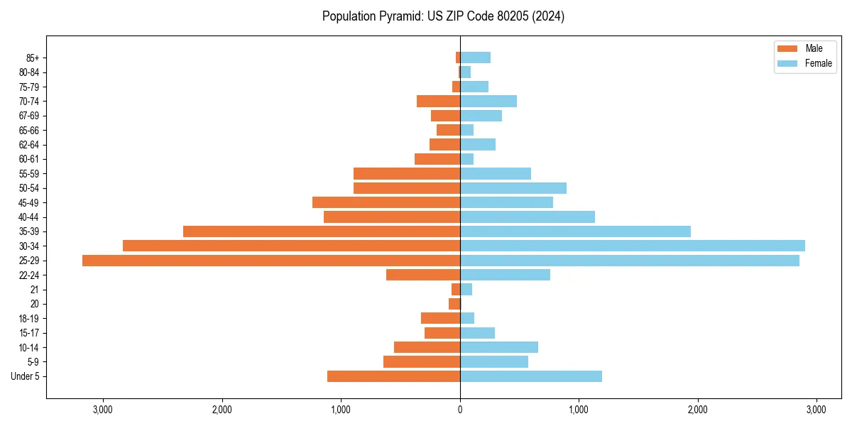 Population pyramid for 