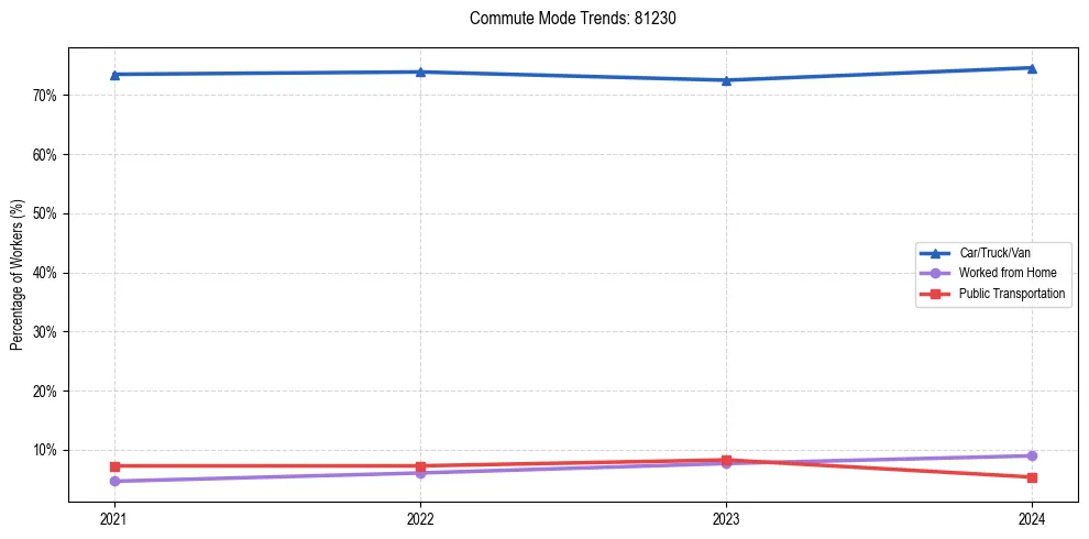 Transportation trends in US ZIP Code 81230