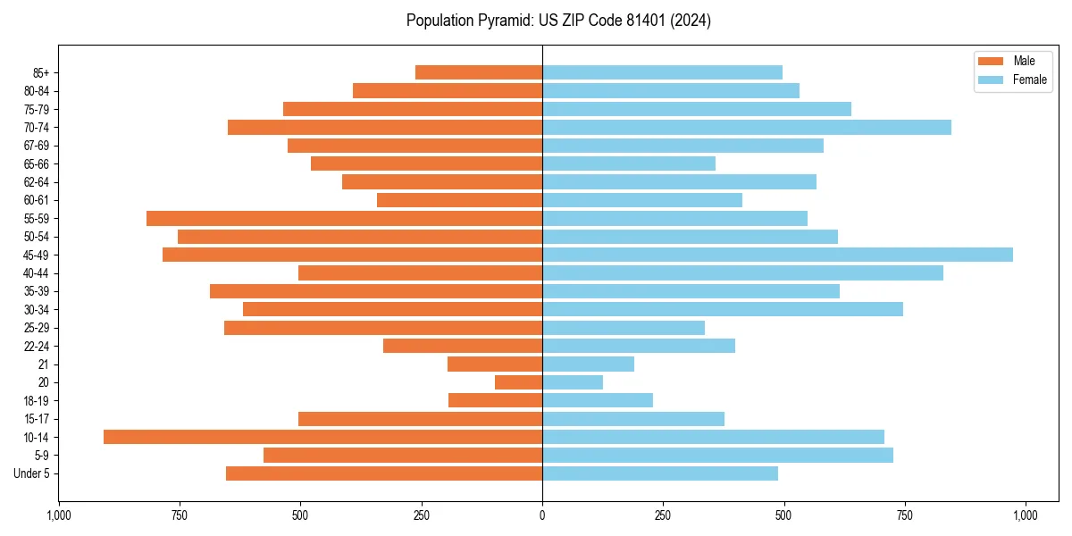 Population pyramid for 