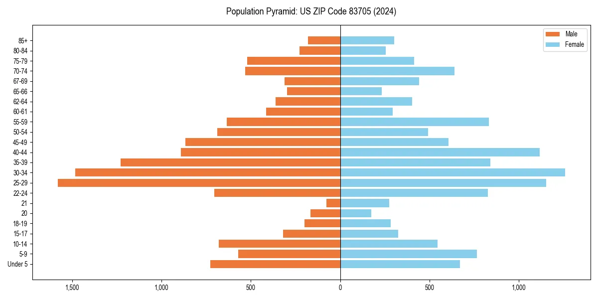 Population pyramid for 