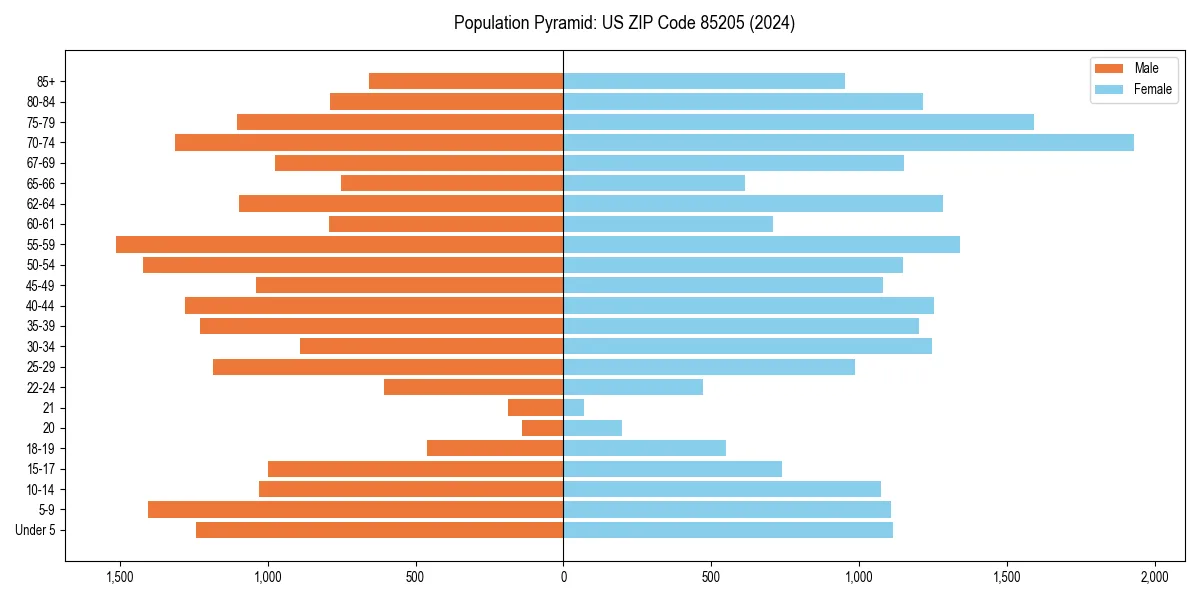 Population pyramid for 