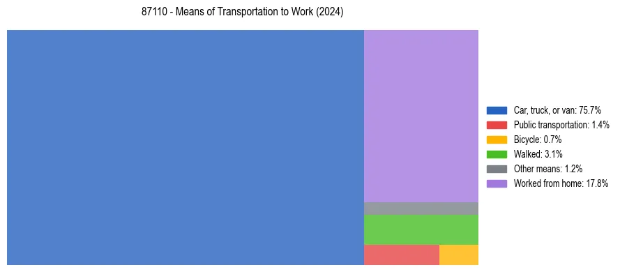 Commute modes in US ZIP Code 87110