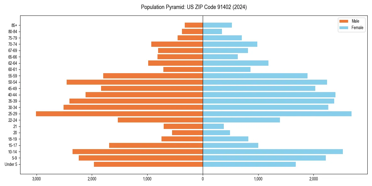Population pyramid for 