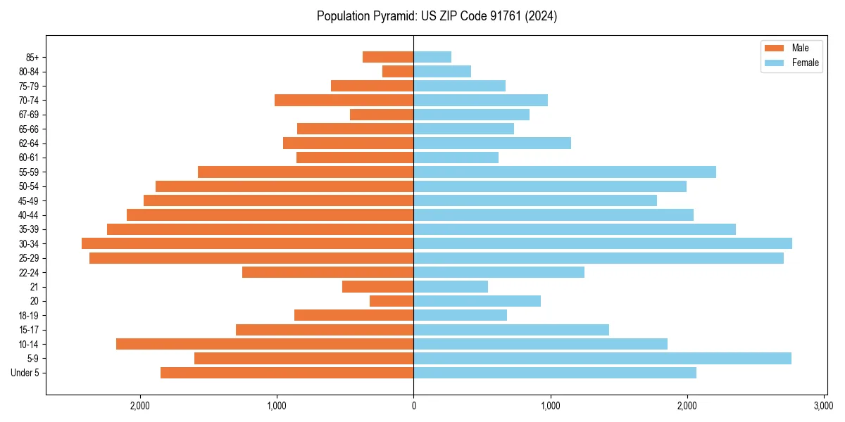 Population pyramid for 