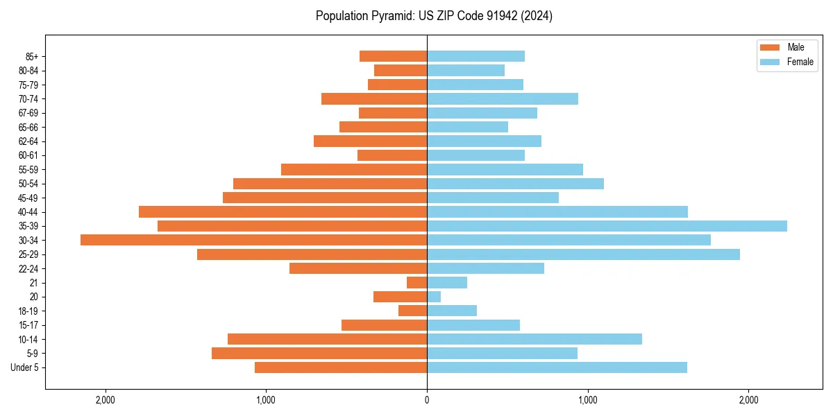 Population pyramid for 