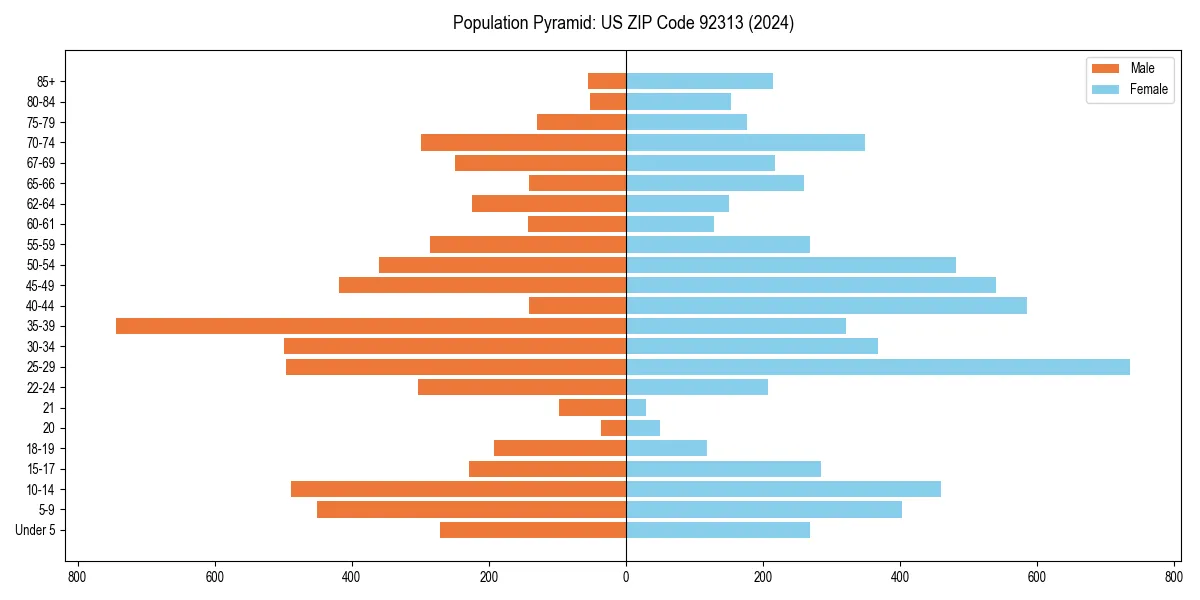Population pyramid for 