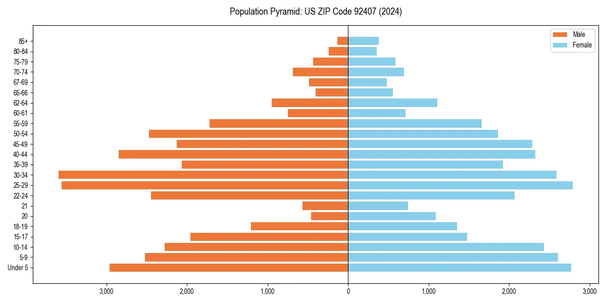 Population pyramid for 