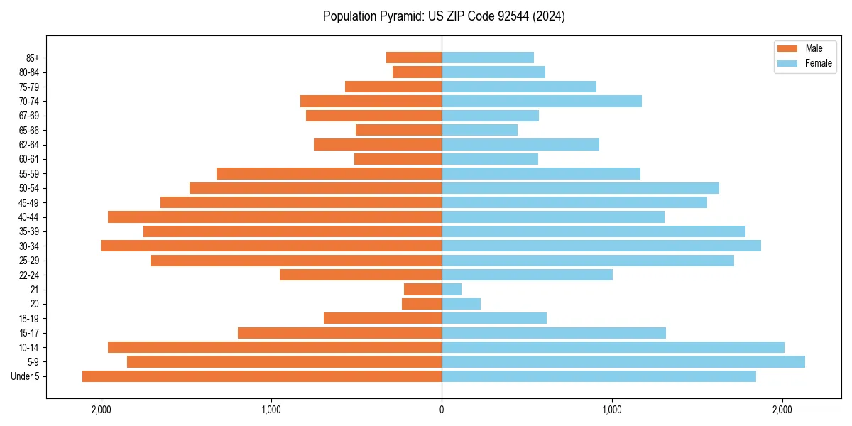 Population pyramid for 